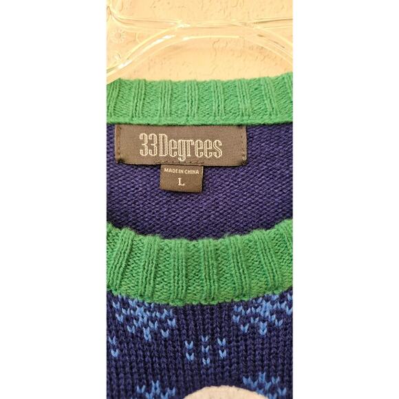 Ugly‎ Christmas Holiday Sweater Pug Dog Smoking a Candycane Mens Large - Picture 3 of 3